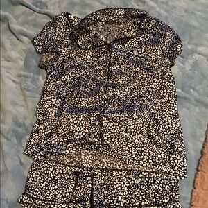Cheetah print satin pajama set